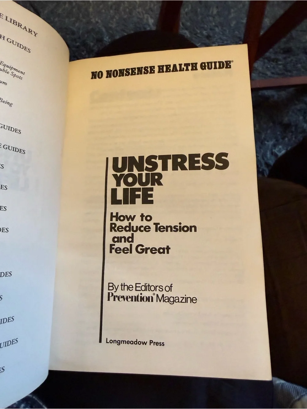 Unstress Your Life Paperback Health Guide